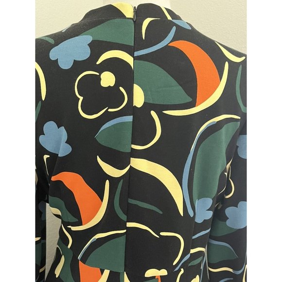 BODEN 14R Mod Sheath Dress Abstract Long Sleeves Retro Knee Length Workwear New - Picture 8 of 16